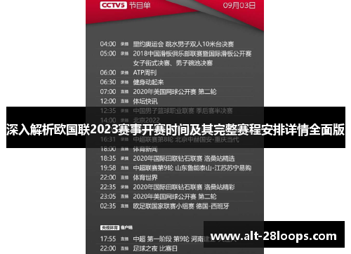 深入解析欧国联2023赛事开赛时间及其完整赛程安排详情全面版 深入解析欧国联2023赛事开赛时间及其完整赛程安排详情全面版